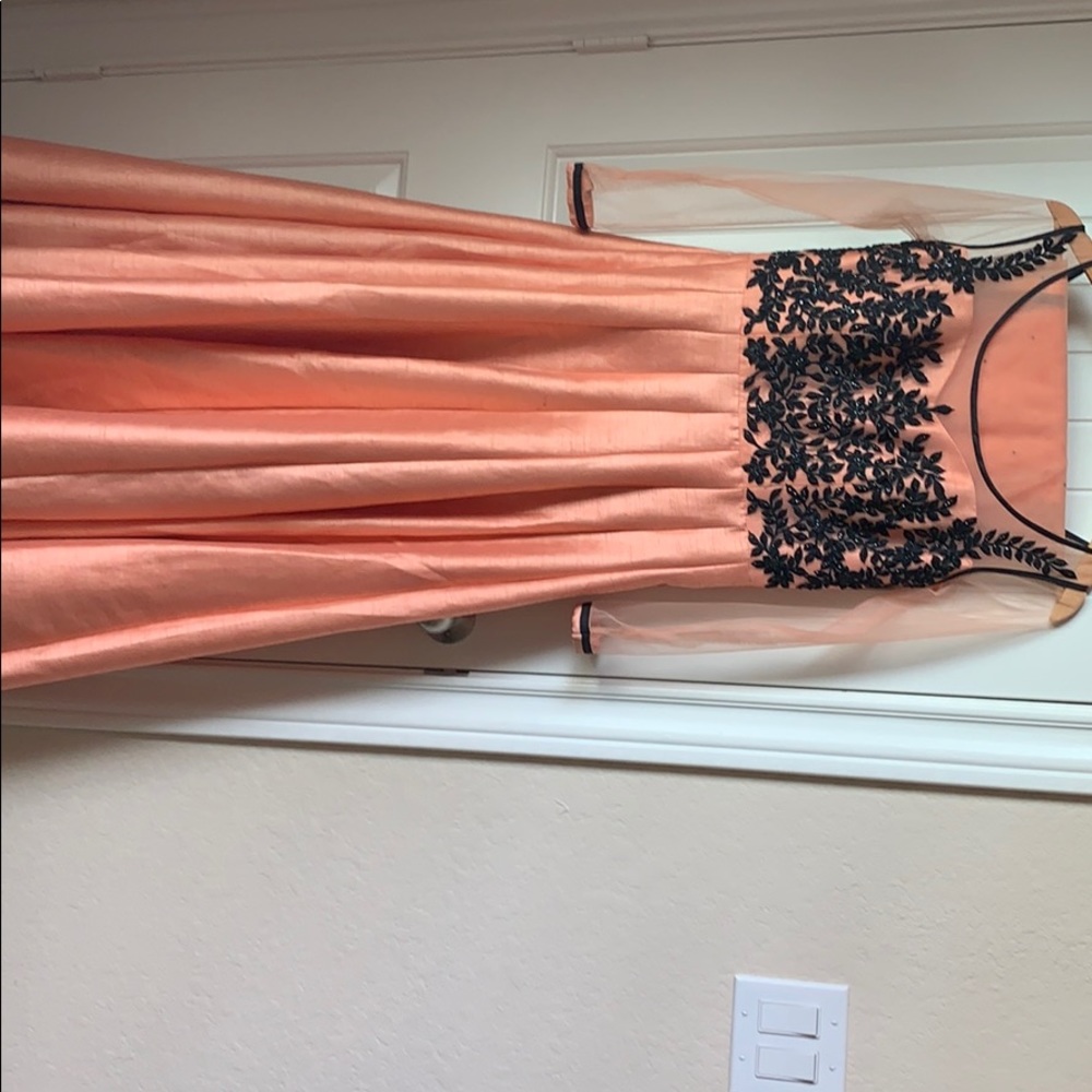Peach and black Gown indian dress